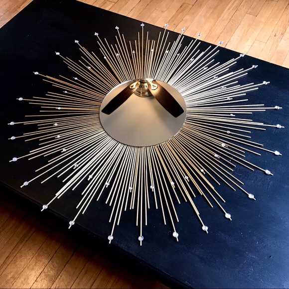 35" Gold Sunburst Mirror Decorative Wall Mirror - Picture 4 of 8